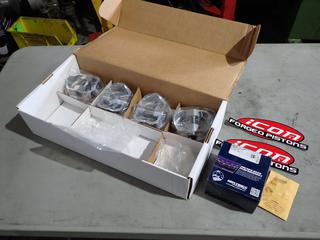 Qty Of (4) Unused UEM IC517.040 Premium icon Forge Pistons w/ Rings For Use With Ford 460 Engines