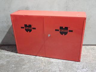 Wurth 34in X 8 1/2in X 22 1/2in Wall Mtd. Storage Cabinet w/ Key
