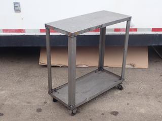 31 1/2in X 14 1/2in X 33in Steel Shop Cart