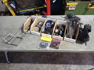 Qty Of Assorted Flex Hones, Wire Brushes, Flap Wheels, Tube Brushes And Assorted Supplies