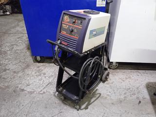 Hobart Handler 140 115V Wire Feed Welder w/ Miller Gun, Ground Cable, Regulator And Cart. SN LF016665