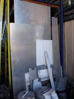 Qty Of Assorted Sizes Up To 90in X 32in Checkerplate And Aluminum Sheets