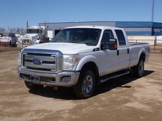2013 Ford F-350 Super Duty XLT 4X4 Crew Cab Pickup c/w 6.2L, A/T And LT245/75R17 Tires. Showing 165,979kms. VIN 1FT8W3B67DEB48336 *Note: ABS And Traction Control Light On, Windshield Cracked, Minor Rust Spots* **LOCATED IN COLD LAKE, AB**