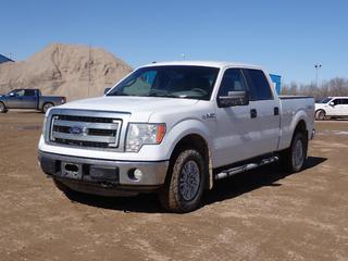 2013 Ford F-150 4X4 Crew Cab Pickup c/w 5.0L, A/T And LT245/75R17 Tires. Showing 175,946kms. VIN 1FTVW1EF2DKF16619 *Note: Windshield Cracked* **LOCATED IN COLD LAKE, AB**