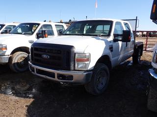 2009 Ford F-350 Super Duty XL 4X4 Crew Cab Flat Deck c/w 5.4L, A/T, Ventures 9ft X 80in Deck And 265/70R17 Tires. VIN 1FTWW31589EA87120 *Note: Running Condition Unknown, Windshield Cracked* **LOCATED IN COLD LAKE, AB**