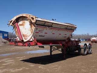 2005 Midland MG301W2500 T/A Side Dump Lead Trailer c/w 40,000kg GVWR, 10,000kg GAWR Per Axle, Fifth Wheel Plate And 11R22.5 Tires. VIN 2MFB2R5C25R003340 **LOCATED IN COLD LAKE, AB**