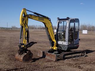 2019 Wacker Neuson EZ38 Mini Excavator c/w Yanmar 1.64L Diesel Engine, Aux Hyd, Swing Boom, 30in Cleanup Bucket, 18in Dig Bucket, 11in Thumb And 68in Backfill Blade. Showing 3497hrs. SN WNCE0702APAL01064 **LOCATED IN COLD LAKE, AB**