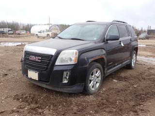 2011 GMC Terrain SLT AWD SUV c/w 2.4L 4-Cyl ECOTEC And 225/65R17 Tires. Showing 325,336kms. VIN 2CTFLVEC4B6332894 *Note: Windshield Cracked, Rust Throughout Body. Turns Over Does Not Start, Running Condition Unknown* **LOCATED AT LOT 2 AB-69, FORT MCMURRAY, AB**
