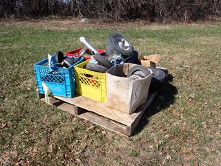 Qty Of Air Tanks, Bushings, Pipe Pieces, Hangers, Brake Chambers, Casters And Assorted Supplies **LOCATED IN EDMONTON**