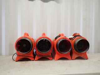 Qty Of (4) Allegro Model 9539-08 115VAC Single Phase Blowers *Note: (1) May Requires Repairs, Some Ends Damaged* **LOCATED IN EDMONTON**