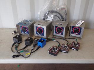 Qty Of (4) Red-D-Arc Fine Current Adjustments c/w Inland Output Control, Red-D-Arc Remote Control And Miller Cable Power XR Alumafeed Cable **LOCATED IN EDMONTON**