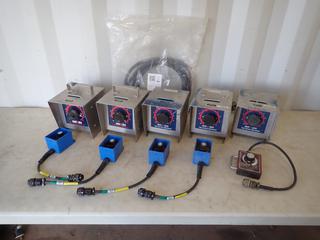 Qty Of (5) Red-D-Arc Fine Current Adjustments c/w Inland Output Control, Red-D-Arc Remote Controls And Miller Cable Power XR Alumafeed Cable **LOCATED IN EDMONTON**