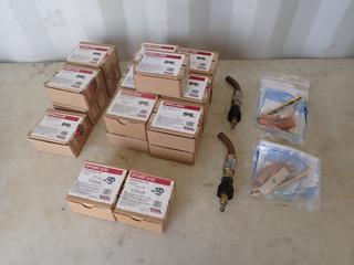 Qty Of (20) Lincoln Electric KP653-052C And KP653-3/32 Drive Roll Kits c/w (2) Miller SXA Curved Nozzle Kits **LOCATED IN EDMONTON**