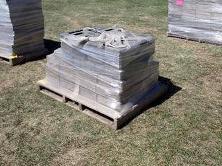 Qty Of 12in X 8in X 8in Wall Corner Concrete Stones c/w Qty Of 5-8in X 8in X 4in Cobble Circle Concrete Stones **LOCATED IN EDMONTON**