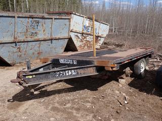 2009 Double A Trailer & Contracting Inc. 15ft X 92in T/A Trailer c/w Pintle Hitch. VIN 2DASR12409T009937 *Note: Missing Tires, Axle Bent, Buyer Responsible For Removal*  **LOCATED @ 1 SUNSET BOULEVARD, FORT MCMURRAY, AB**