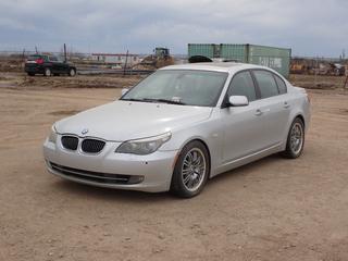 2008 BMW 528xi 4-Door Sedan c/w 3.0L, A/T, Power Sunroof And 225/50R17 Tires. Showing 258,577kms. VIN WBANV13578CZ50948 *Note: Rebuilt Status, Running Condition Unknown, Buyer Responsible For Removal* **LOCATED AT LOT 2 AB-69, FORT MCMURRAY, AB**