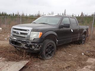 2013 Ford F150 XLT Crew Cab Pickup c/w 5.0L, A/T And LT275/65R20 Tires. VIN 1FTFW1EF3DKE36511 *Note: Rust Throughout, No Key, Unable To Verify Mileage, Steering Wheel Taken Apart, Running Condition Unknown, Buyer Responsible For Removal* **LOCATED AT LOT 2 AB-69, FORT MCMURRAY, AB**