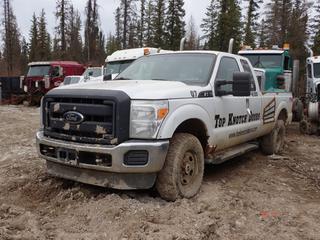 2012 Ford F-250 Super Duty Extended Cab Pickup c/w 6.2L, A/T And P285/70R17 Tires. Showing 193,901kms. VIN 1FT7X2B65CEB88450 *Note: Rust, Dents, Traction Control And ABS Light On, Door Panel Off, Door Handle Missing, Tire Flat, Top Of Box Damaged, Tailgate Don't Lock* **LOCATED AT LOT 2 AB-69, FORT MCMURRAY, AB**