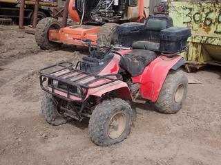 1988 Yamaha Moto 4 ATV c/w AT22X8-10 Front Tires And AT25X1X12-9 Rear Tires. Showing 444kms. VIN JY42HTW08JC042568 *Note: Seat Ripped, Tires Low* **LOCATED @ 1 SUNSET BOULEVARD, FORT MCMURRAY, AB**