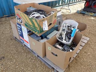 Qty Of Octagon Boxes, Junction Boxes, Connectors, Outlet Boxes w/ Covers, 120/240V Panel Boxes, Plugins, Wall Plates And Assorted Supplies **LOCATED IN EDMONTON**