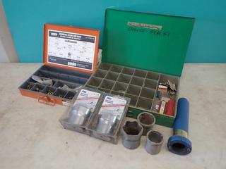 Paulin Storage Case w/ Manifold Studs And Nuts c/w Whitaker Storage Case And Assorted Wheel Bearing Lock Nuts **LOCATED @ EDMONTON YARD**