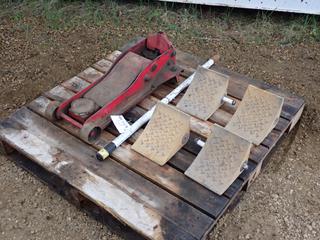 Shop Floor Jack c/w (4) Wheel Chocks **LOCATED @ EDMONTON YARD**