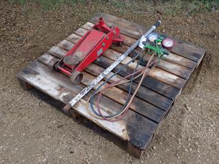 3-Ton Floor Jack c/w Hilman Brute II 4-Valve Manifold **LOCATED @ EDMONTON YARD**