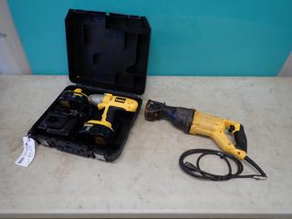 Dewalt DW059 18V 1/2in Heavy Duty Impact c/w (2) 18V Batteries, Charger And Dewalt DWE305 120V Reciprocating Saw *Note: Saw Cord Damaged* **LOCATED @ EDMONTON YARD**