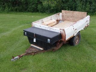 11ft X 5ft S/A Truck Box Utility Trailer c/w Packer 52in X 20in X 19in Job Box, 2in Ball Hitch And ST205/75R14 Tires. *Note: Box Floor Rusted* **LOCATED @ EDMONTON YARD**