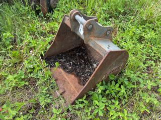 CE Attachments 24" Excavator Digging Bucket C/w Pin-On, 4.25 Cu. Ft. Capacity, Fits Yanmar VIO27 Excavator, S/N 222170-1-2 *Note: Buyer Responsible For Removal* **LOCATED NEAR COLD LAKE, AB FOR MORE INFO CONTACT KIRK @780-826-8558**
