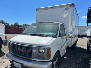 2003 GMC Savana G3500 Cube Van, A/T, 6.5L Turbo Diesel, Supreme 16' Van Body, Roll-Up Rear Door, Tommy Gate Liftgate, Dual Rear Wheels Showing UNABLE TO CONFIRM MILEAGE VIN 1GDJG31F6Y1192448 *Note: REQUIRES BOOST* *Located In Delta, BC.* 