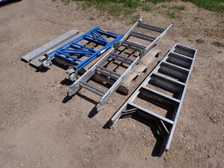 Louisville 13ft Multi-Purpose Ladder c/w 6ft Aluminum Step Ladder, Werner PS-48CA 4ft Portable Scaffolding And (2) Scaffold Catwalks **LOCATED @ EDMONTON YARD**