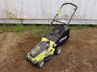 Ryobi RY40100 16in 40V Lithium Powered Lawn Mower w/ Bag. SN BM12453D021497 **LOCATED @ EDMONTON YARD**