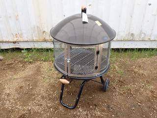 Q-Fire Round Metal Fire Pit w/ Lid And Grill **LOCATED @ EDMONTON YARD**