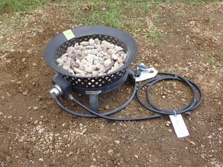 Round Smokeless Fire Pit w/ Lava Rock, Propane Hose And Regulator **LOCATED @ EDMONTON YARD**