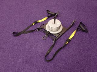 Weight Sled c/w TRX Strap, (4) 10lb Weight Plates And (1) 25lb Weight Plate