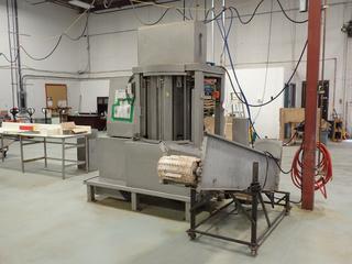 AEW Engineering CO LTD MK-1 575V 3-Phase Industrial Slicer c/w 9ft X 1ft Stainless Steel Conveyor w/ Stand. SN 41870091