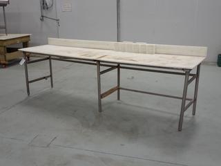 10ft X 30in X 40in Stainless Steel Frame Table w/ Teflon Top 