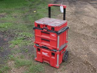 Milwaukee Packout c/w Nuts, Washers, Bolts And Fittings **Located @ Edmonton Yard**