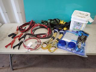Peakworks 50ft Roofers Kit, Harness, Booster Cables, Tarp And Assorted Supplies  **Located @ Edmonton Yard**