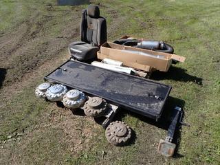 4in Muffler, Exhaust Hose, Trailer Jack, Ram Hub Caps, GM Seat And Assorted Supplies **Located @ Edmonton Yard**