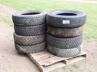 (1) Boto 225/70R19.5 Tire w/ 10-Bolt Rim, (1) Boto 225/70R19.5 Tire, (1) Strong Guard 225/70R19.5 Tire w/ 10-Bolt Rim, (1) Strong Guard 225,70R19.5 Tire, (1) Rubber Master ST235/80R16 Tire w/ 8-Bolt Rim, (1) Wild Peak 245/75R16 Tire, (1) 225/70R19.5 Tire And (1) Road Master 225/70R19.5 Tire **Located @ Edmonton Yard**