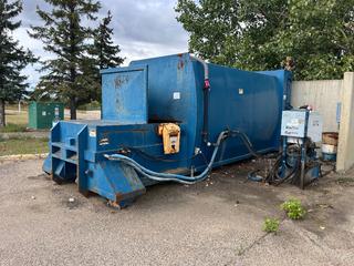 Universal Handling Equipment UP214 Industrial Waste Compactor c/w Hydraulic Power Unit SN 18161009, Heavy-Duty Steel Compaction Chamber & Loading Hopper SN 116855, Plus Scent-O-Zaire Model 630A Odor Neutralizer System  *Note: Buyer Responsible For Loadout* **Located @ Fort McMurray Airport**