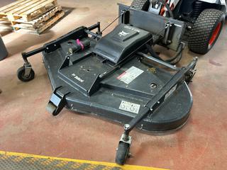 Bobcat 90in Q/C Mount Hyd Finish Mower Finish Mower Attachment c/w Hydraulic Drive, 3-Blade Cutting Deck, Front Gauge/Caster Wheels, Hydraulic Hoses & Skid Steer Quick-Attach Mount SN A8SD02958 **Located @ Fort McMurray Airport**