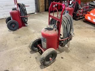 Ansul Wheeled Nitrogen-Pressurized Dry Chemical Fire Extinguisher, c/w Heavy-Duty Hose & Discharge Nozzle, Pressure Regulator **Located @ Fort McMurray Airport**