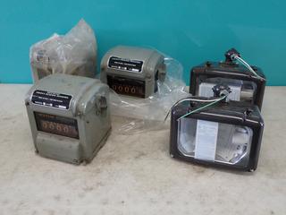 Qty Of (3) Neptune 431 Direct Meter Registers c/w (2) 120V Mini Floodlights **Located @ Edmonton Yard**