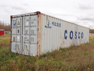 2004 40ft Storage Container. SN CBHU1877589 *Note: No Roof* **Located Near Redwater, AB**