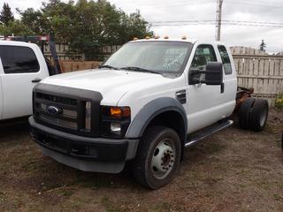 2008 Ford F550 XL Super Duty Reg. Cab 4X4 Dually Cab & Chassis c/w 6.8L Triton V10 Gas, A/T, 8,845 KG GVWR and 225/70R19.5 Tires. Alberta Assigned VIN 2ATB060988M601017 *Note: Running Condition Unknown* PL#0