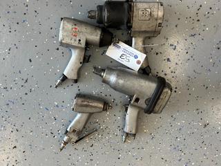 Qty of (4) Assorted Pneumatic Impact Wrenches & Air Tools c/w Ingersoll Rand Heavy-Duty Impact Wrench, Assorted 1/2 IN Drive Air Impact Wrenches & Pneumatic Drill/Driver