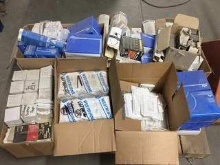 Lot of Assorted Lighting and Electrical Supplies c/w Bulbs and Switch Plates